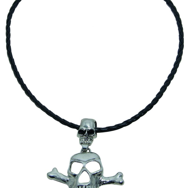Collier tête de mort en métal