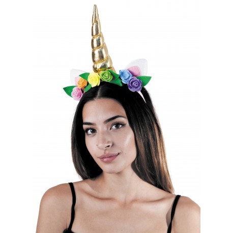 Serre tête de licorne doré