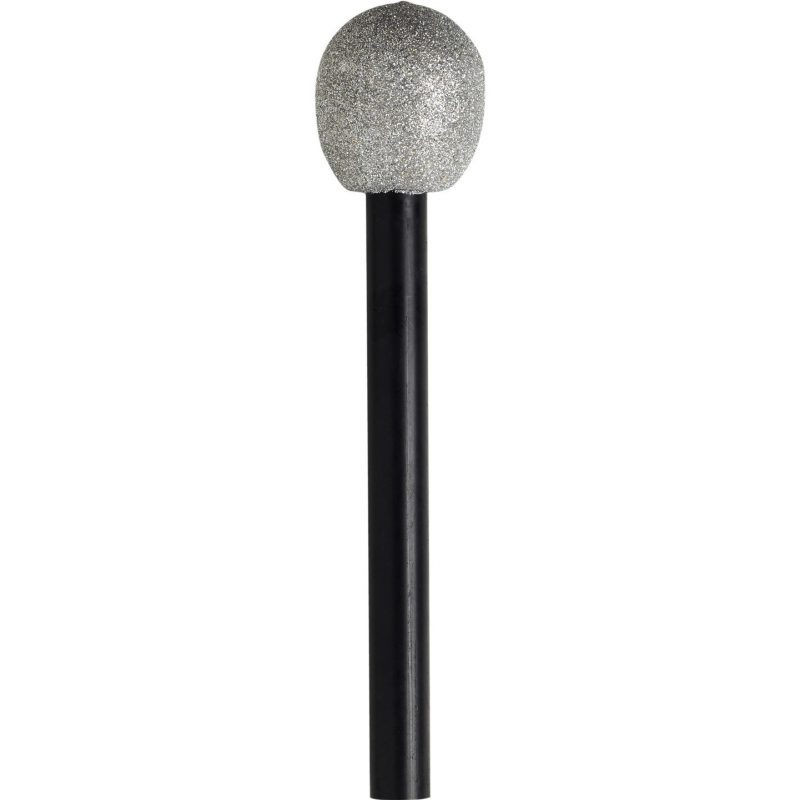 Microphone en argent pailleté
