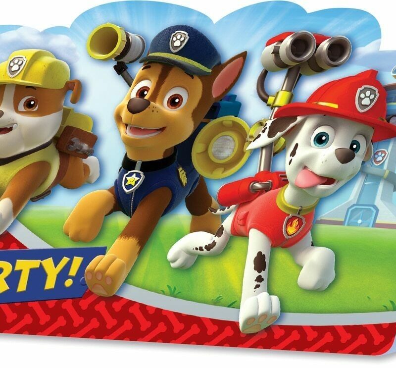 8 cartons invitation d'anniversaire Pat Patrouille