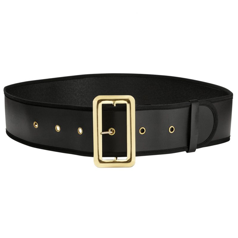 Ceinture noire à boucle dorée