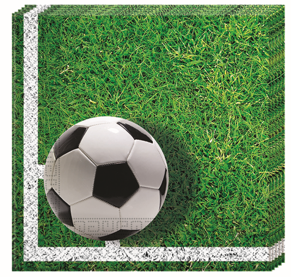 16 serviettes d'anniversaire Football 33x33