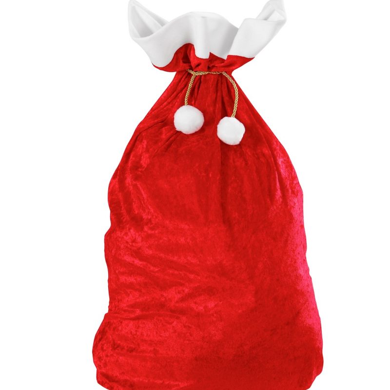 Hotte du Père Noël en velours 60x100 cm