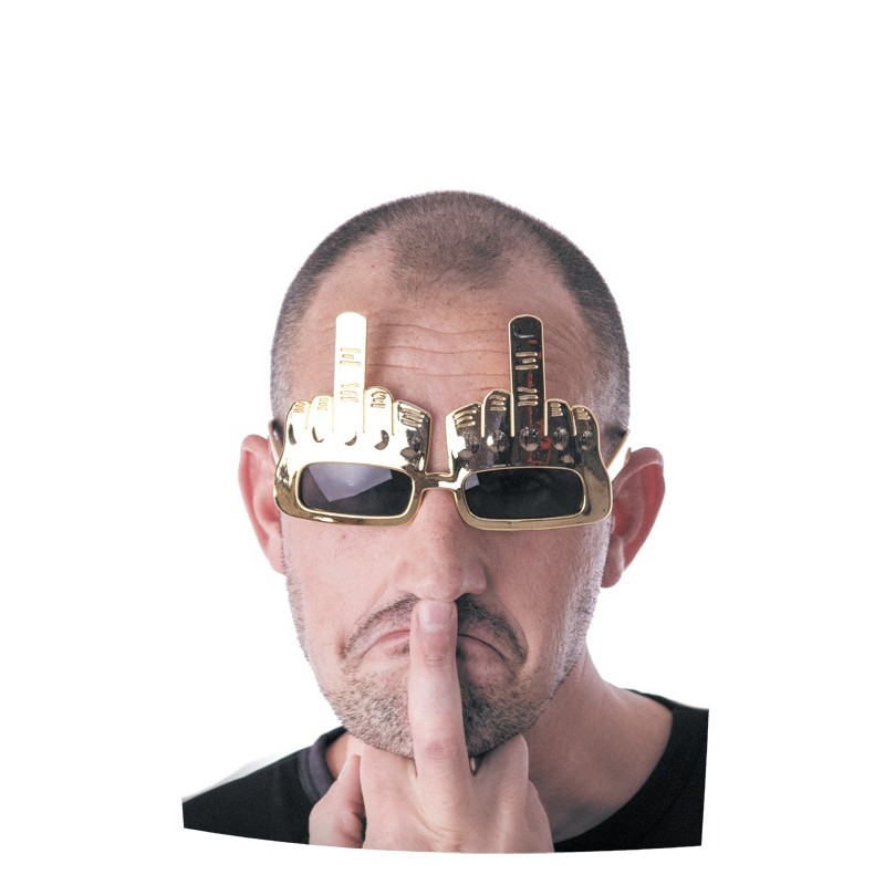 Lunettes doigts d'honneur dorées