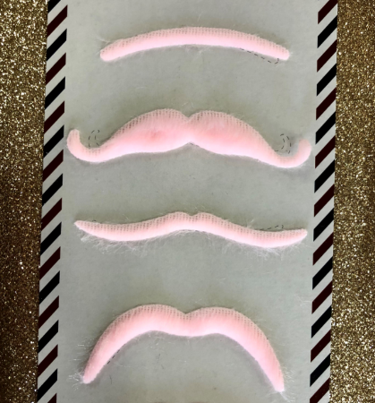 Lot de 6 moustaches roses