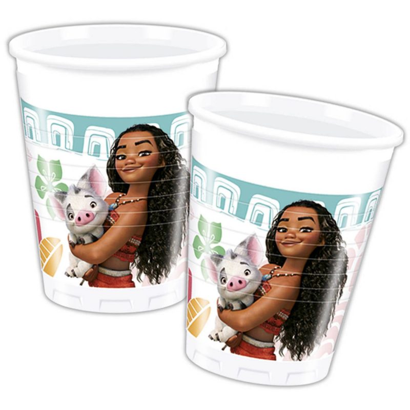 8 gobelets d'anniversaire Vaiana 200ml - Disney