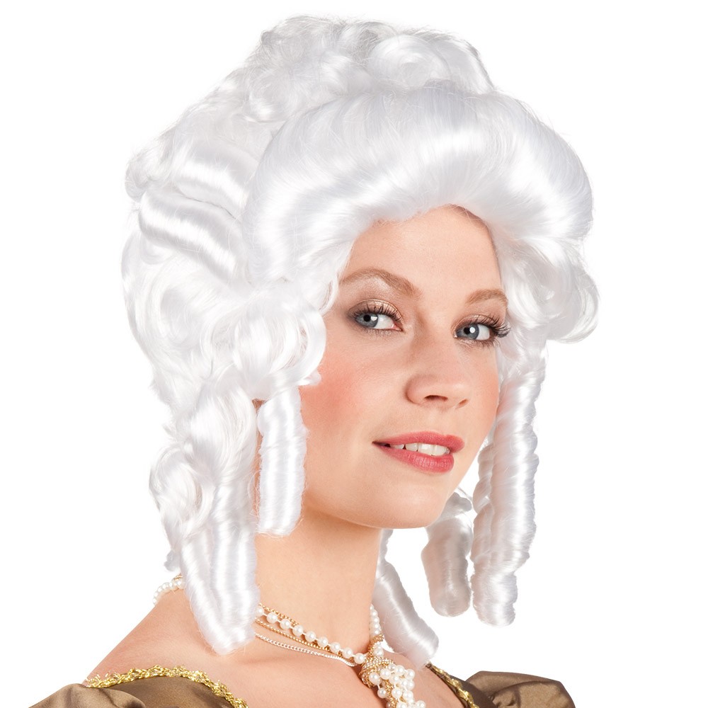 Perruque baroque blanche adulte 1 Perruque baroque blanche adulte