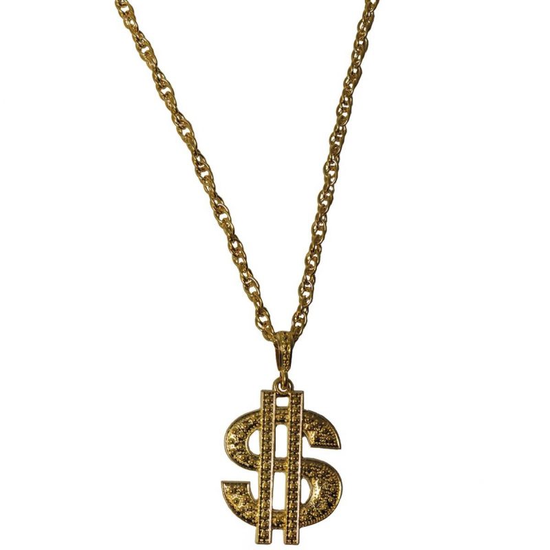 Collier pendentif dollars en or