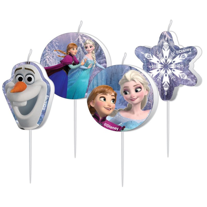 4 Bougies Reine des Neiges 7cm - Disney
