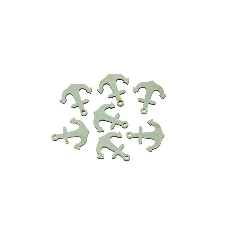 Sachet 18 ancres marine bois 3,5 cm