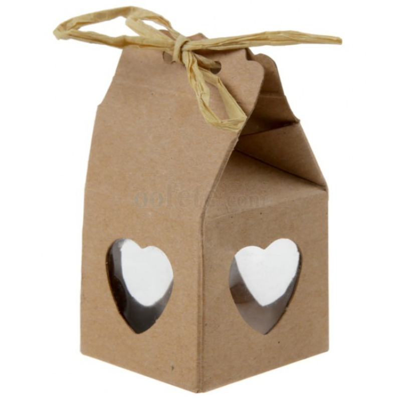 4 contenants à dragées cœur kraft 1 contenants à dragées