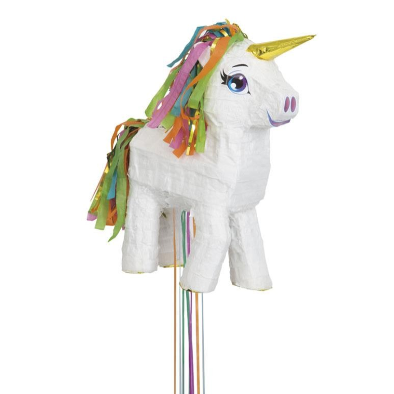Pinata à tirer licorne blanche 28x55 cm