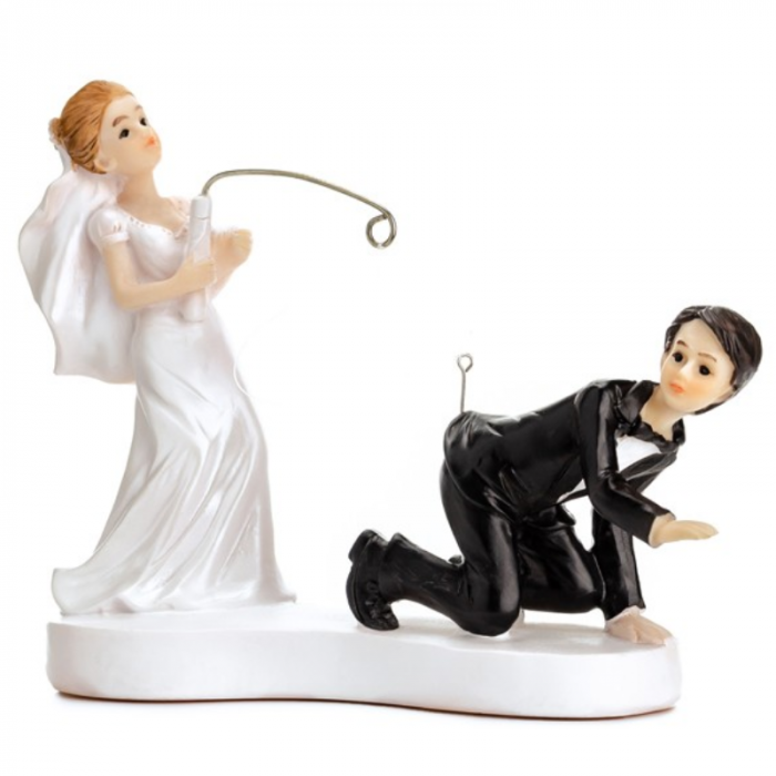 Figurine mariage mariés à la pêche 13 cm