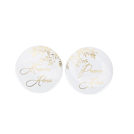 Lot de 2 badges parrain & marraine