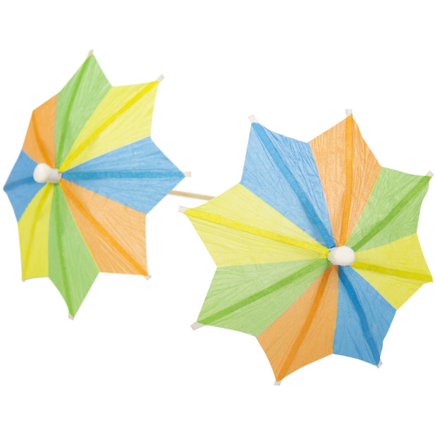 10 pics à cocktails parasol 10cm 1 10 Pics à cocktails parasol multicouleurs 10cm