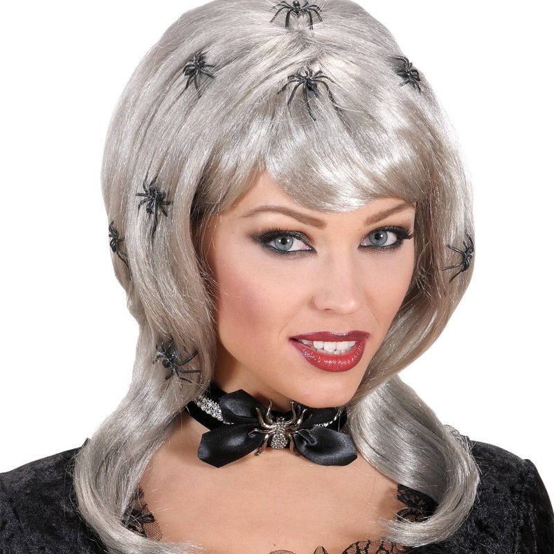 Perruque Spiderlady avec araignées adulte