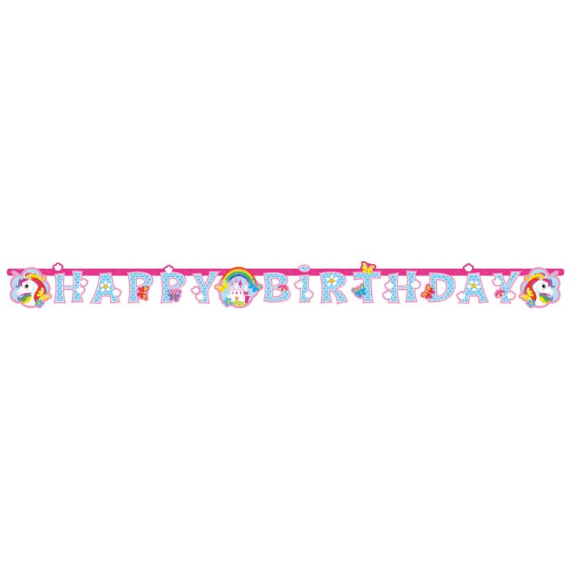 Guirlande happy birthday licorne multicolore 1m80