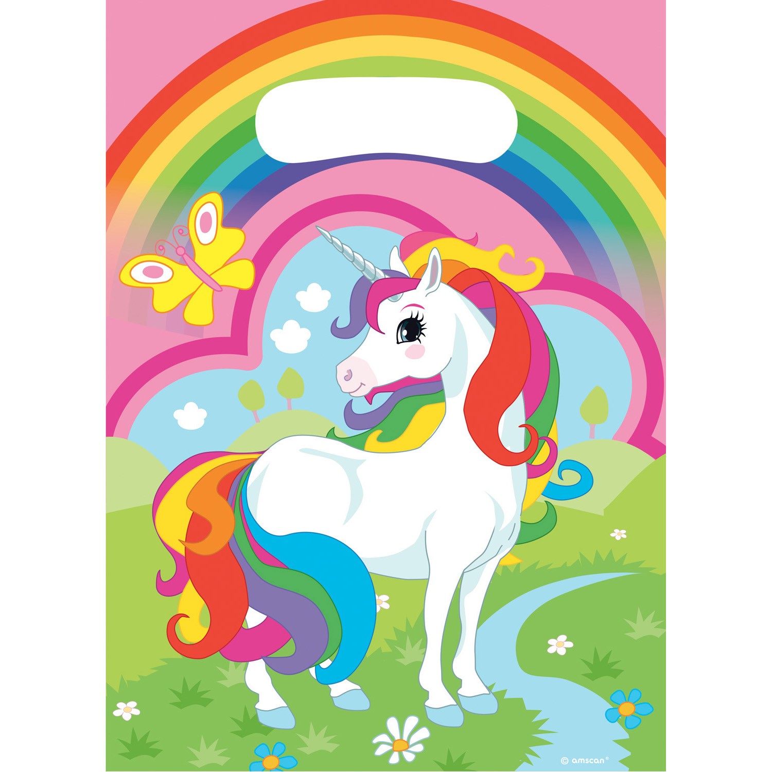 8 sachets surprises d'anniversaire licorne multicolore