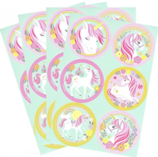 24 stickers licorne