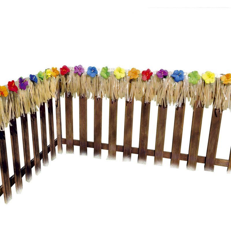 Guirlande hawai à franges avec fleurs hibiscus 7m