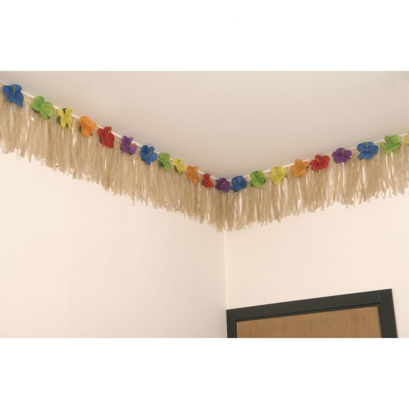 Guirlande à franges avec fleurs hibiscus 7m
