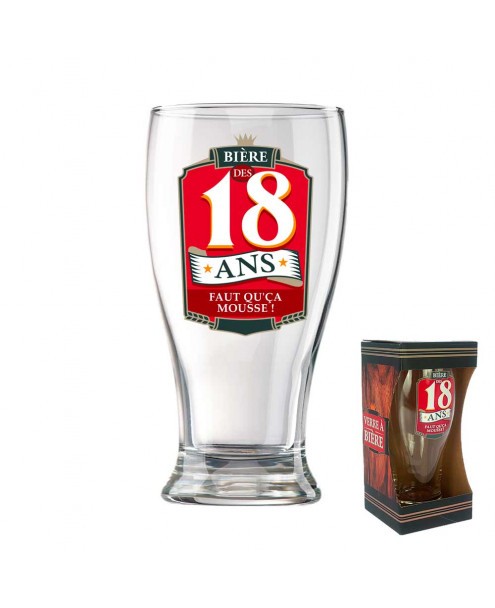 Verre à bière avec message 16 cm 2 Verre à bière avec message 16 cm