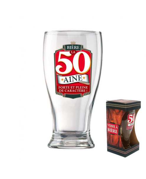 Verre à bière avec message 16 cm 6 Verre à bière avec message 16 cm