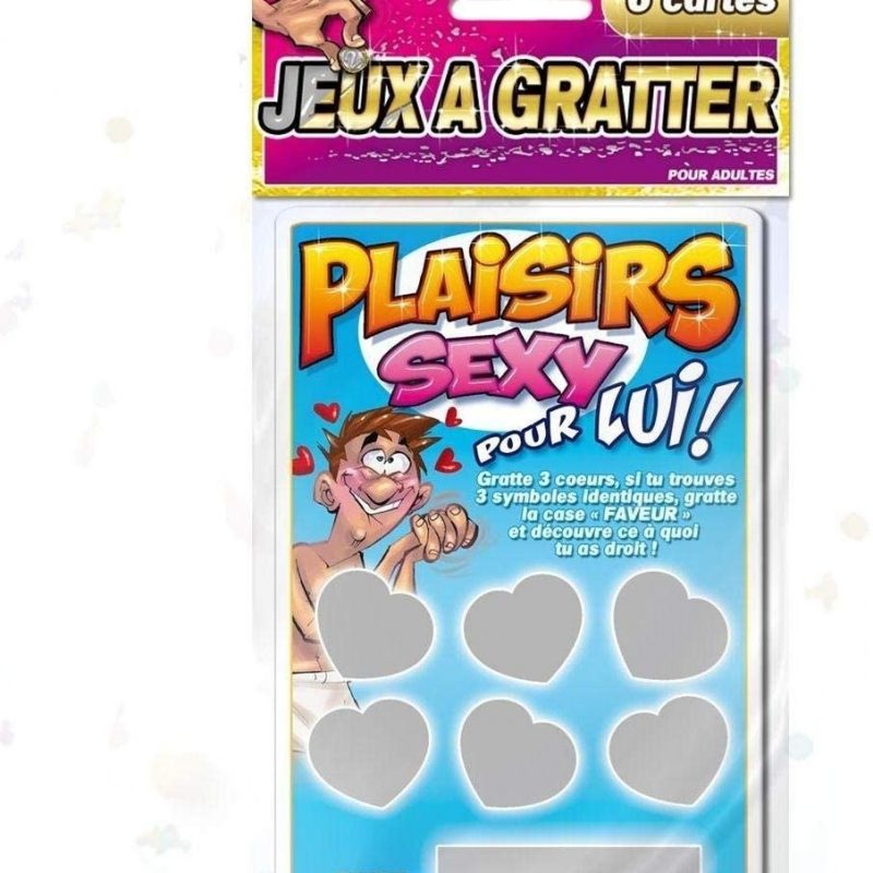 Jeu de 6 cartes à gratter "Plaisir sexy pour lui"