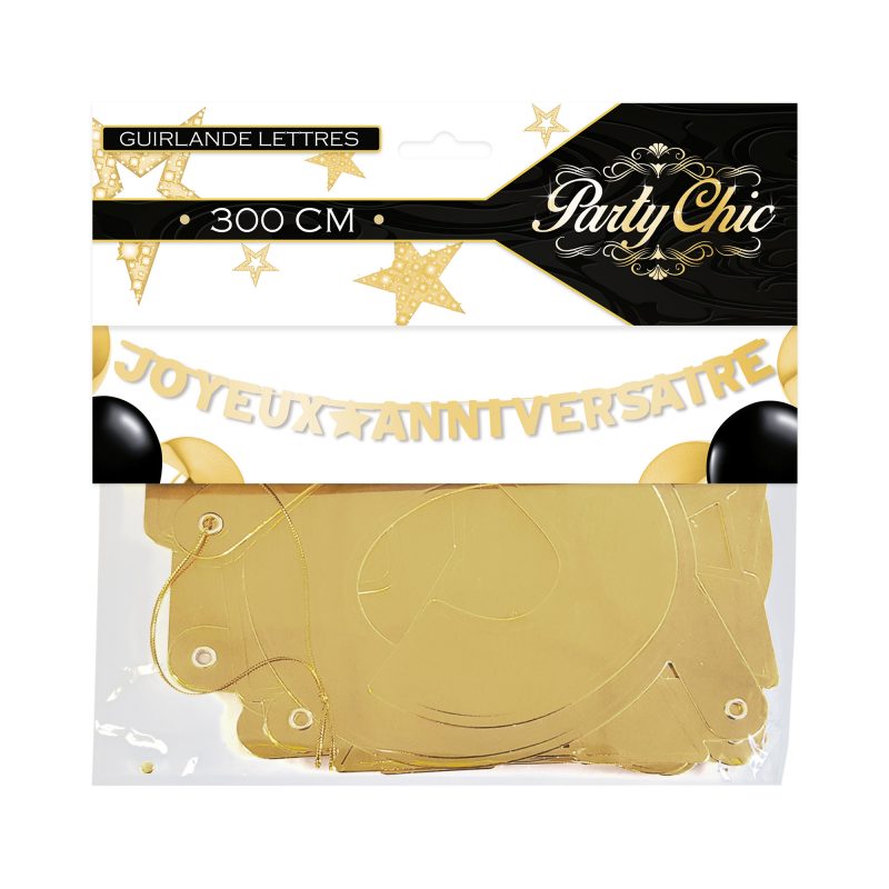 Guirlande joyeux anniversaire or