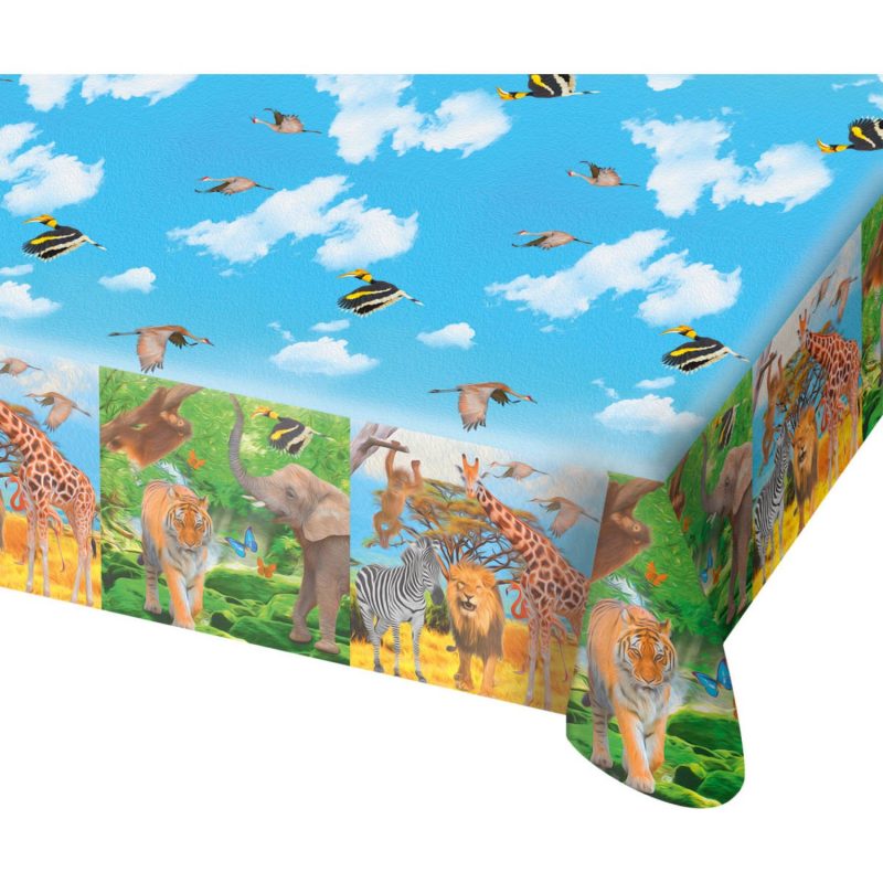 Nappe d'anniversaire Safari 180x130