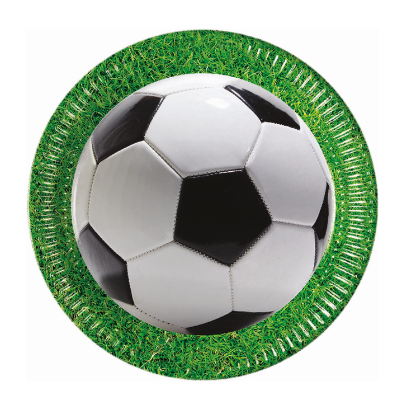 8 assiettes d’anniversaire football 23 cm