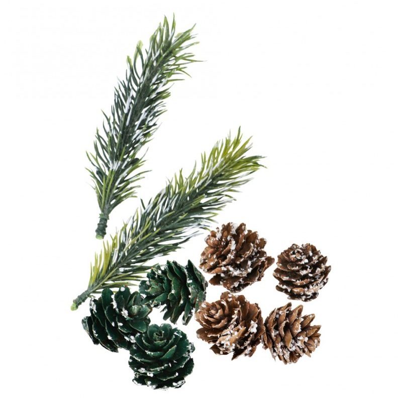 Sachet de pommes de pin vert/naturel