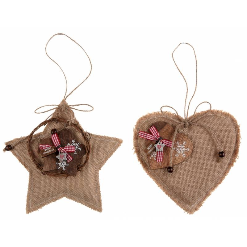 Suspension coeur naturelle Noël