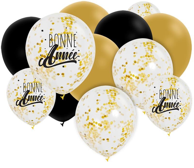 Lot de 12 ballons Bonne année
