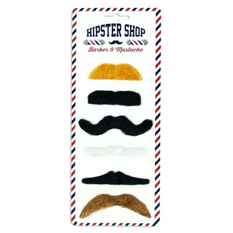 Lot de 6 moustaches