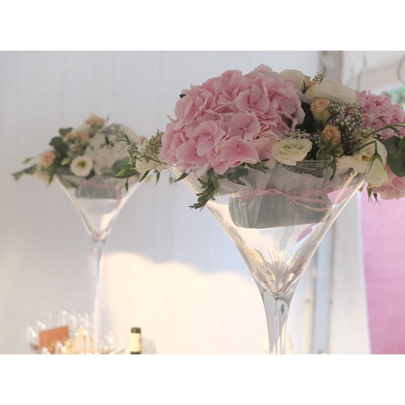 Location de vase martini en verre 50cm