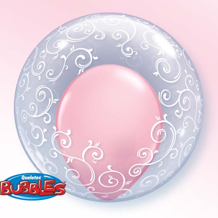 Ballon bulle arabesque argenté 51 cm