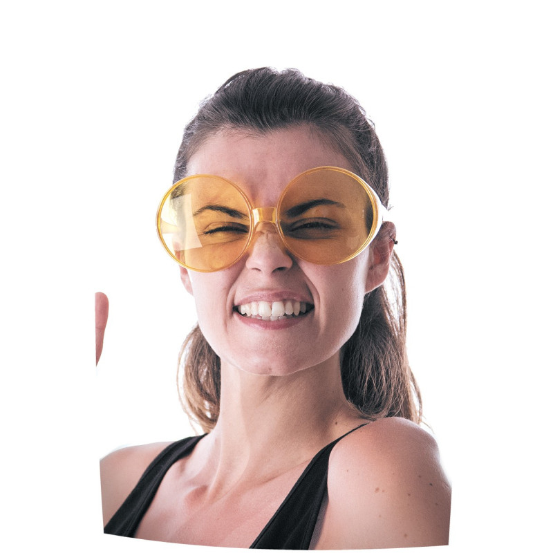 lunettes hippie géantes jaunes