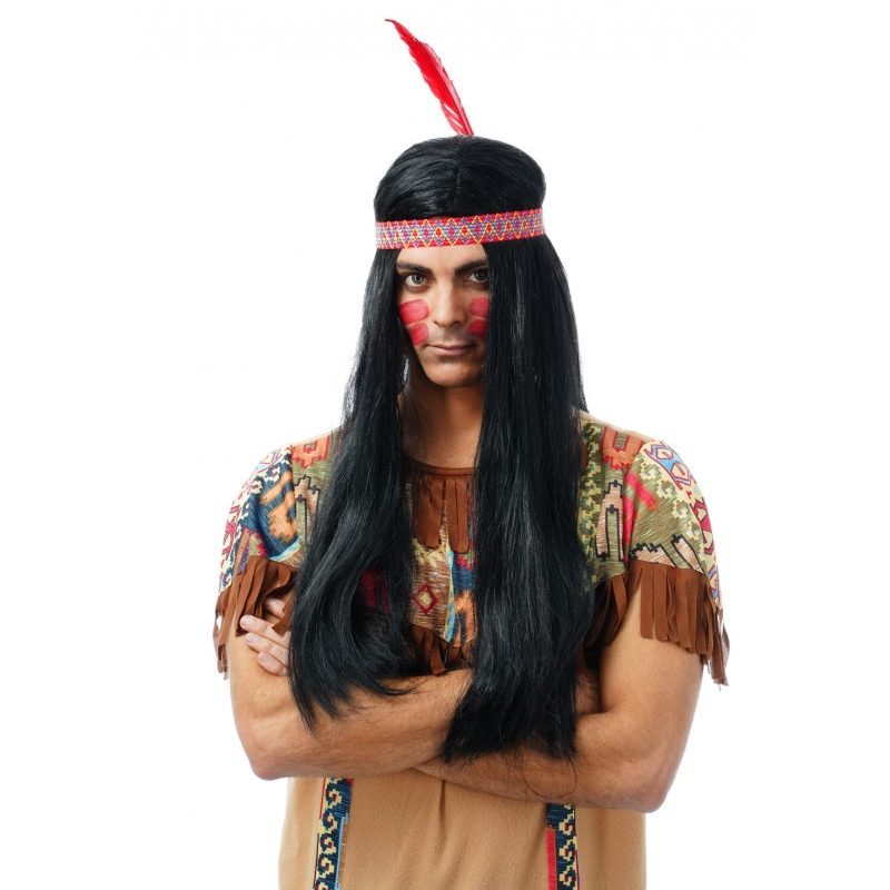 Perruque indien plume adulte
