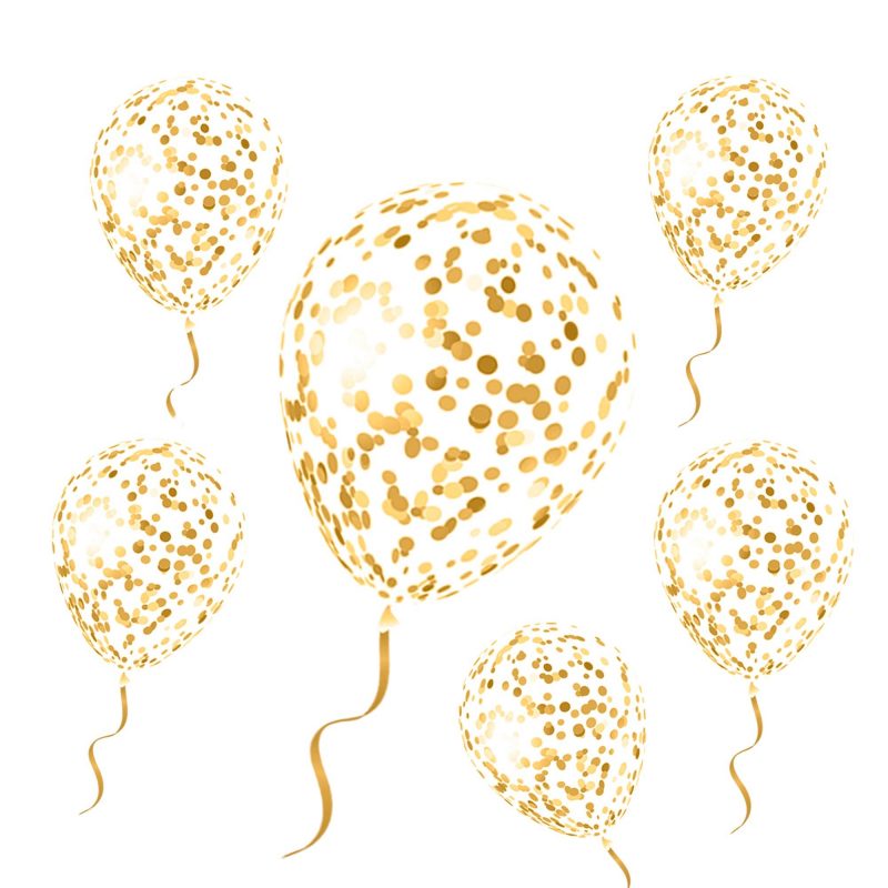 6 ballons avec confettis 30 cm