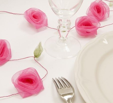 Guirlande de roses en organza 2.5m Guirlande de roses en organza 2.5m