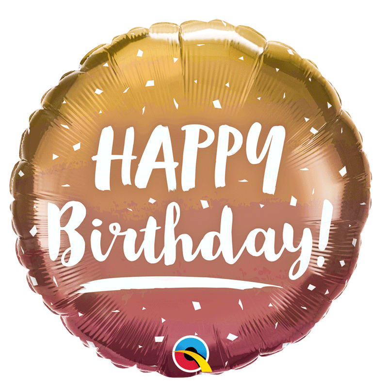 Ballon Happy Birthday dégradé 46 cm