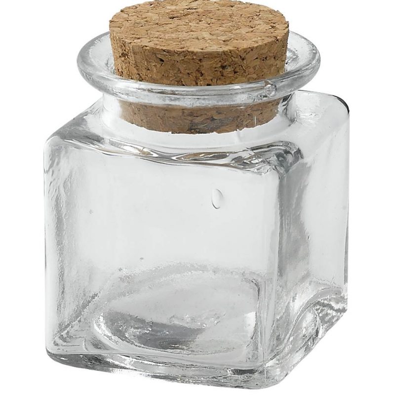 Contenant à dragées carré en verre