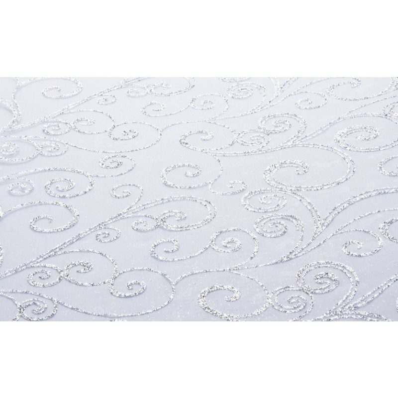 Chemin de table organza arabesque argent - 5m