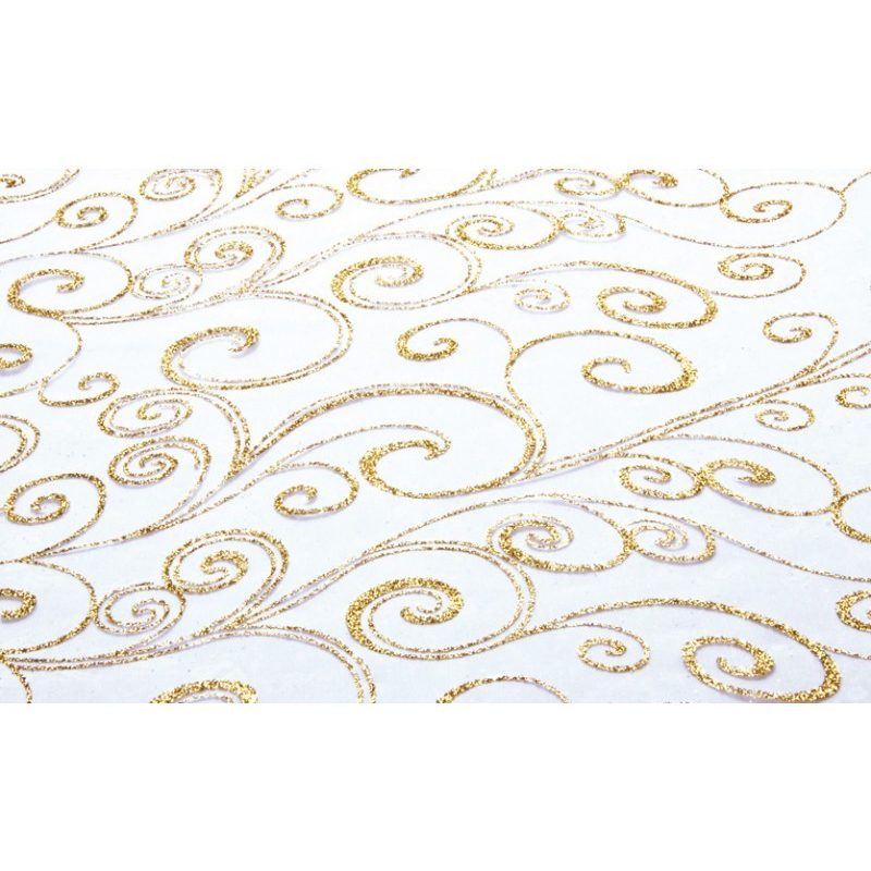 Chemin de table organza arabesque or - 5m