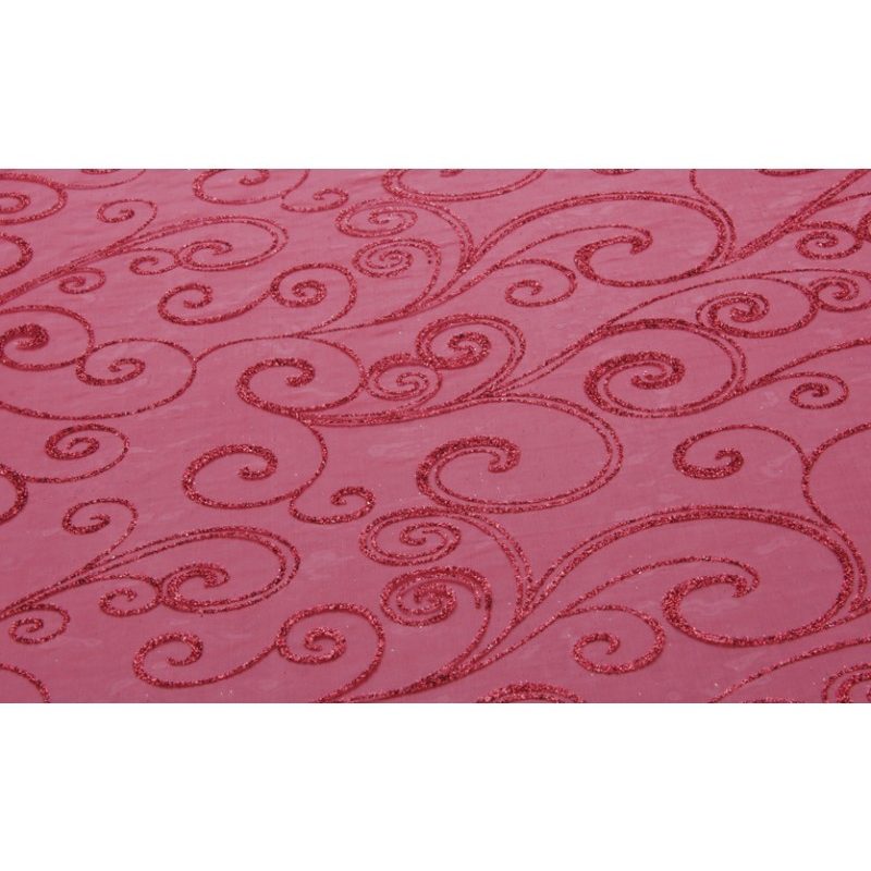 Chemin de table organza arabesque rouge - 5m