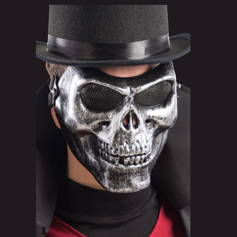 Masque crâne argenté