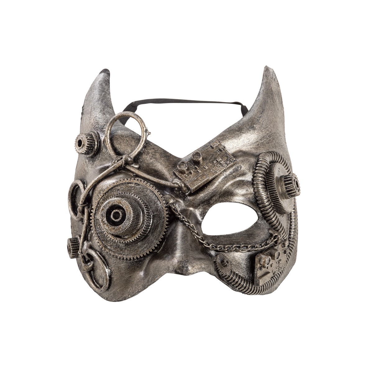 Masque diable Steampunk argenté 3 Masque diable Steampunk argenté