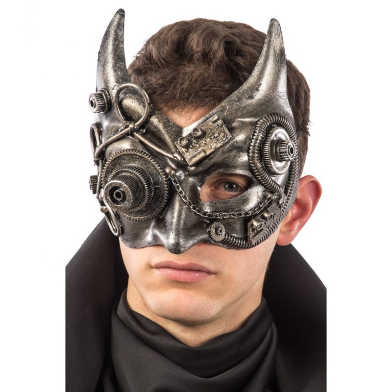 Masque diable Steampunk argenté