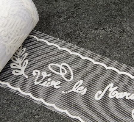 Rouleau tulle vive les mariés - 10m